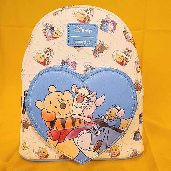 Loungefly Disney Winnie The Pooh Heart Hugs Cuddles Soft Tag Mini Backpack NEW main image 4